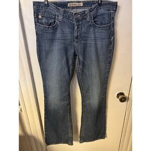 Big Star Maddie Jeans Women's 31R Mid Rise Bootcut Stretch Denim‎ Embroidered